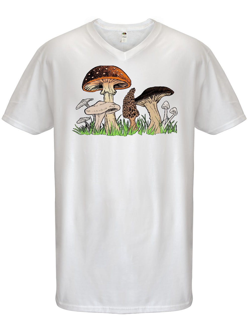 INKtastic - Mushroom hunting for Morel mushroom Men's V-Neck T-Shirt ...