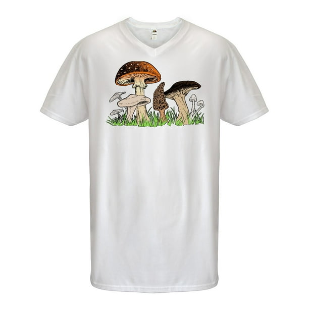 INKtastic - Mushroom hunting for Morel mushroom Men's V-Neck T-Shirt ...