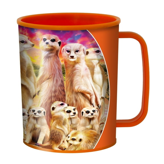 3D LiveLife Drinking Cup Cool Meerkats by Deluxebase. 10oz Lenticular Safari Kids Cup with Art