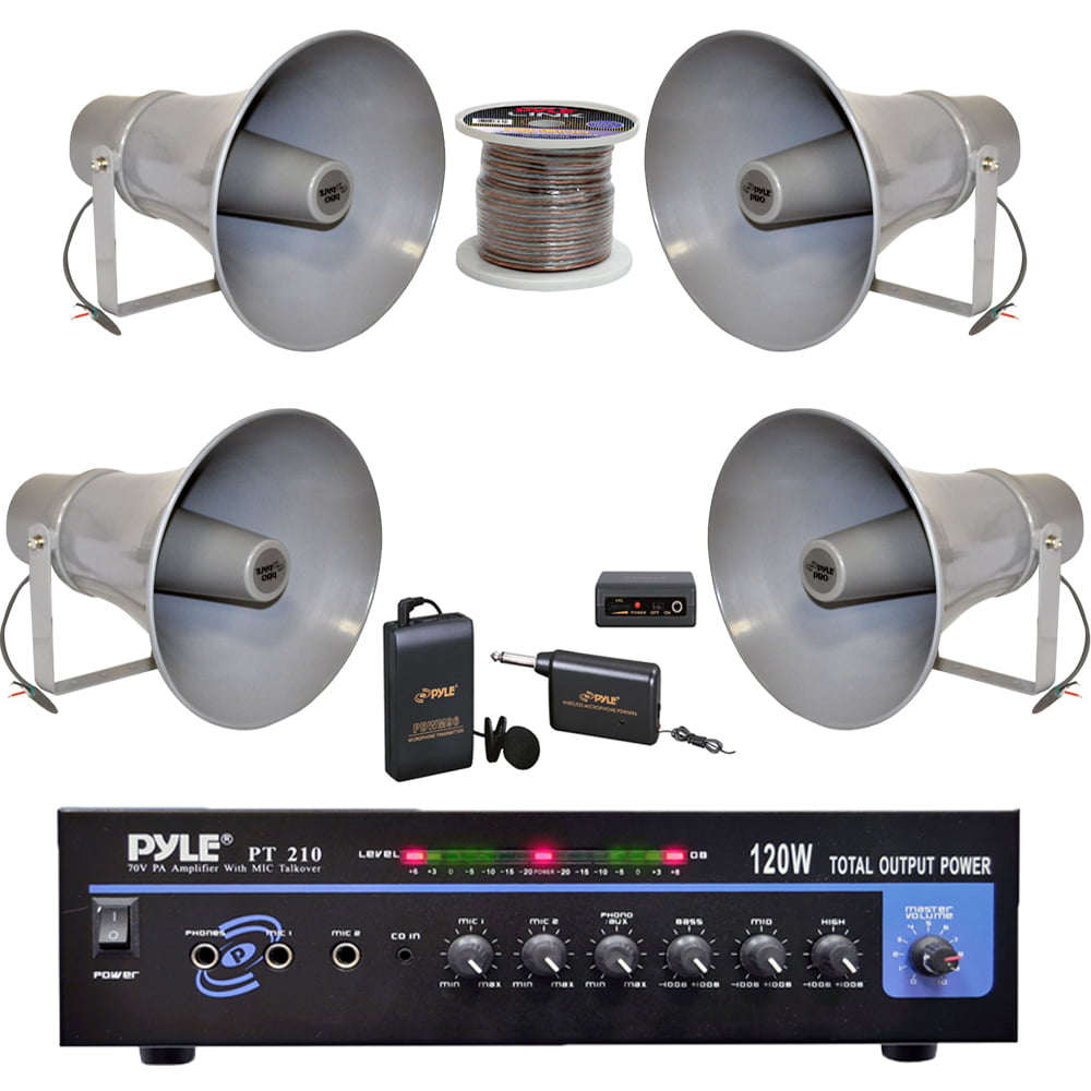 Speaker Wire,PT210 Mono Mic Amplifier Black 3.5" Box Speakers Lavalier Mic Set 