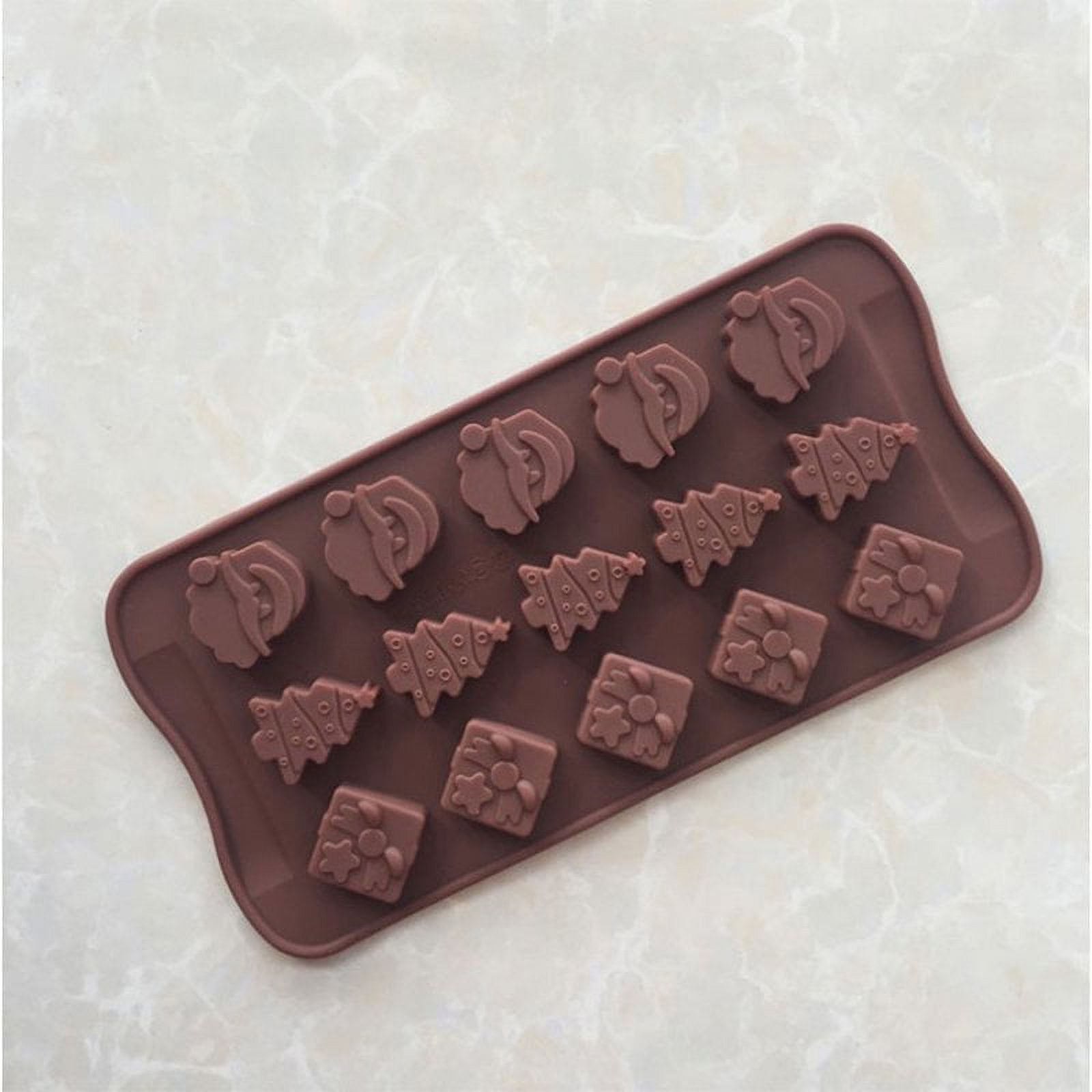 Moule à Chocolat De Noël En Silicone - 60 Cavités, Motifs Variés (Père Noël, Sapin...), Avec 24 Sachets Cadeaux, Dimensions 30x20 Cm