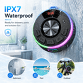 thumbnail image 3 of Portable Bluetooth Speaker IPX7 Waterproof, Mini Shower Speaker with Suction Cup, 360° Stereo Sound, 12H Playtime, Party Speaker Bluetooth 5.3, Rgb LED, Hands-Free Calls, for Pool, Beach, Bike, Gifts, 3 of 9