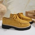 thumbnail image 7 of Gpaecead Women's Lace Up Platform Loafers Faux Suede Chunky Sole Slip On Moccasin Shoes With Non Slip Sole For Work And Casual Yellow, 7 of 7