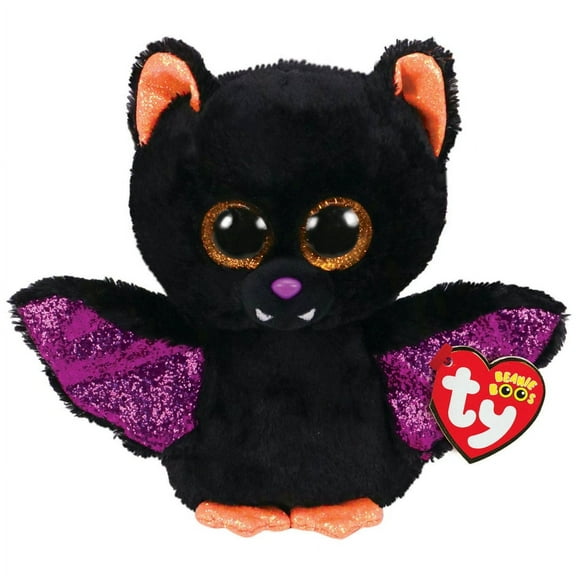 Ty Beanie Boos - Raven the Bat (Glittery Eyes) 6" Plush (BONUS 1 RANDOM TY ERASER)