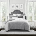 thumbnail image 2 of 6ix Tailors  Mycroft Gray King Size Duvet Cover & 2 Pillow Shams Set - 5 Piece, 2 of 7