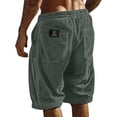 thumbnail image 2 of Domzle Mens Corduroy Shorts Casual Elastic Waist Drawstring Baggy Summer Beach Short with Pockets Sweatpants Turquoise 4XL, 2 of 4