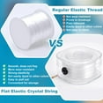 thumbnail image 4 of 1Roll Flat Elastic Crystal String Elastic Beading Thread for Stretch Bracelet Making White 0.3x0.3mm about 174.98 Yards(160m)/Roll, 4 of 7