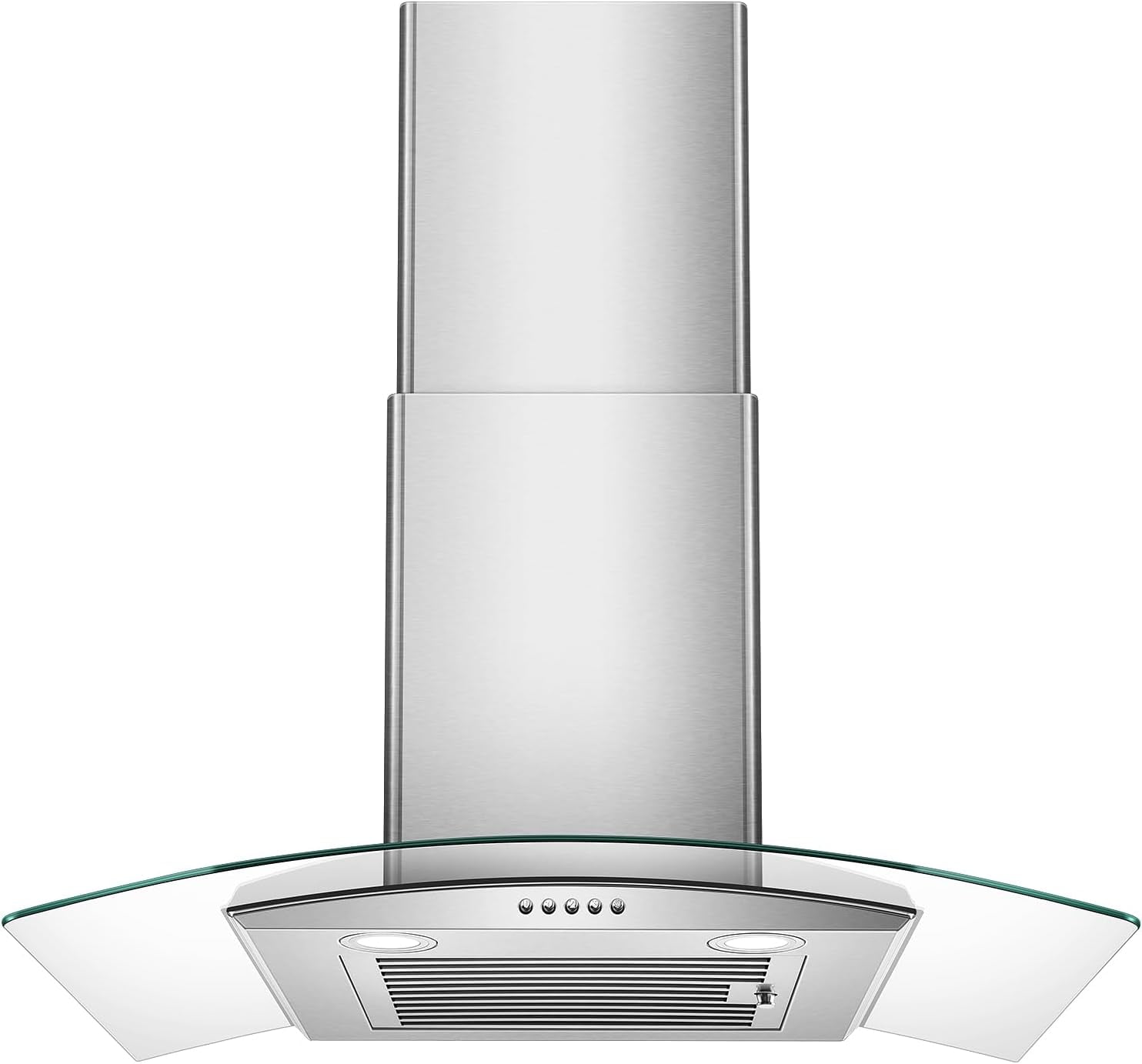 30 inch Glass Wall Mount Range Hood 450CFM Kitchen Cook 3-Speed Touch Control Range Hood 30 Inch, Tieasy Wall Mount Kitchen Hood with Ducted/Ductless Convertible Duct, Stainless Steel Chimney