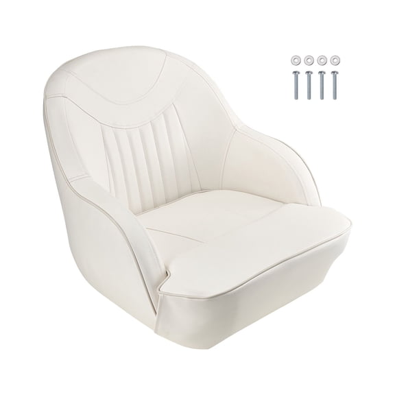 Boat Seat, Low Backrest, Boat Seat Captain Bucket Seat with Thickened Sponge Cushion & Waterproof PVC Leather, Ergonomic Design,