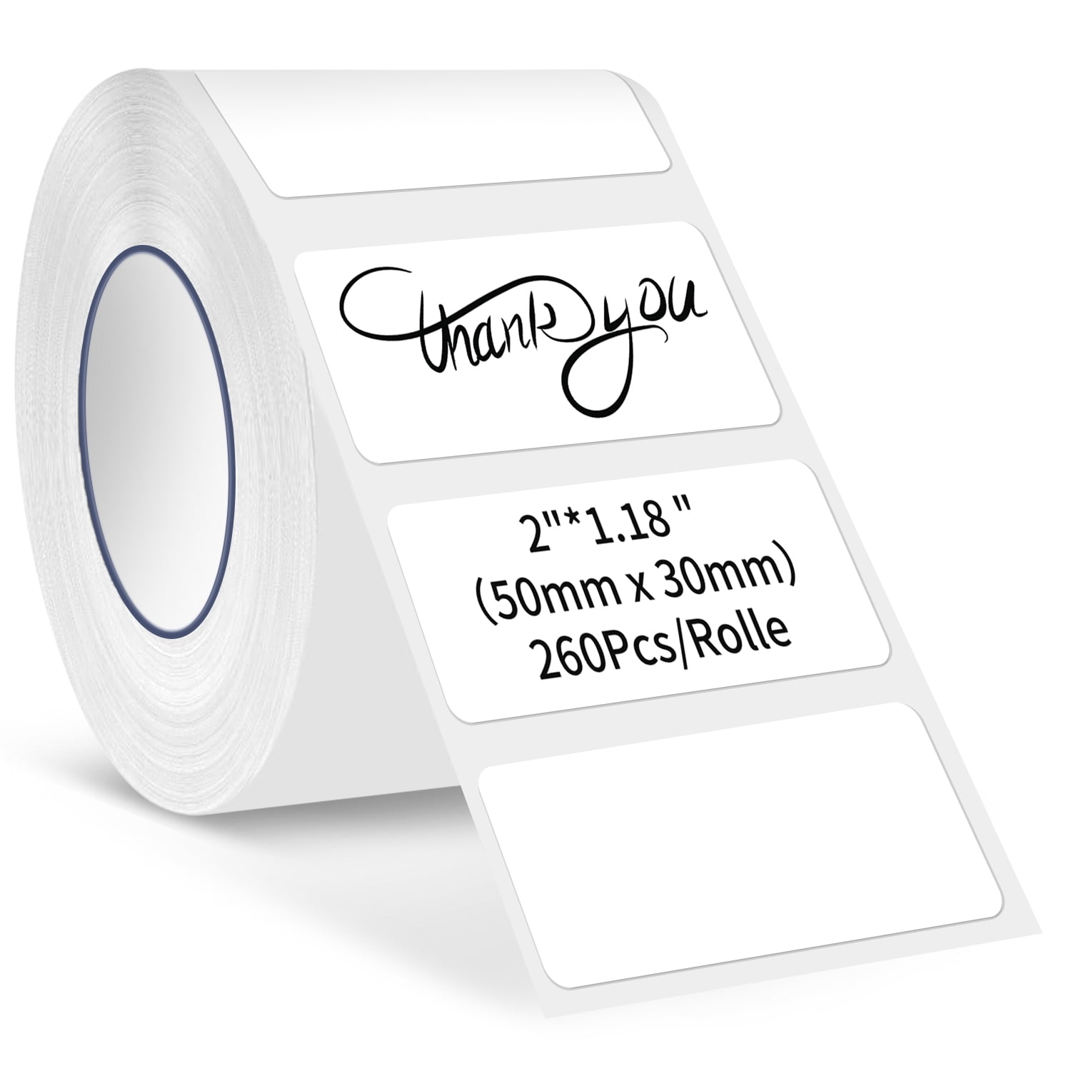 Rongta Blank Thermal Labels for R22, White, 50 x 30 mm, 260 Labels per Roll