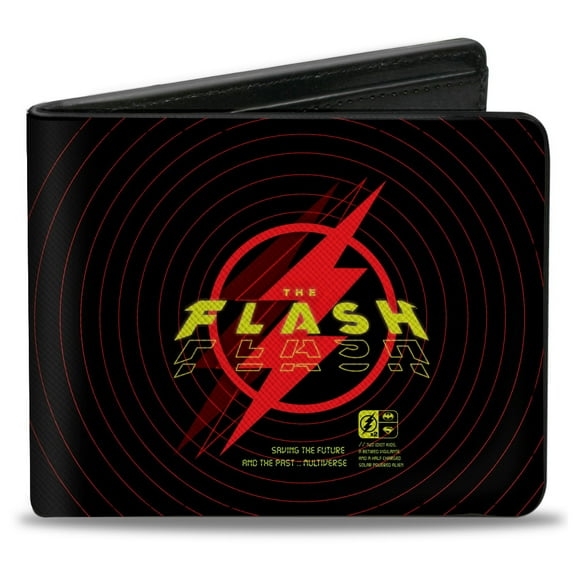 DC Comics Wallet, Bifold, The Flash Signal Logo Black Red Yellow, Vegan Leather