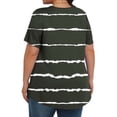 thumbnail image 4 of Liquidation d'Économies! Hauts Oversize pour Femmes en Liquidation, Hauts Blouse d'Été à Manches Courtes pour Femmes, Blouse Mode pour Femmes Imprimée Grande Taille à Manches Courtes Unie pour Dames à Col Rond Plissée, 4 of 5