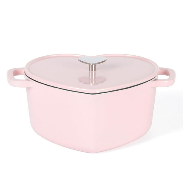 Martha Stewart - Horno holandés de hierro fundido esmaltado en forma de corazón, 4 cuartos de galón,