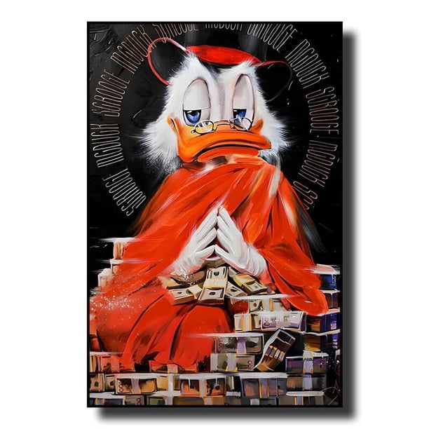 Pintura decorativa de lienzo de personaje clásico de Disney, cartel de Arte de estrella de película de dibujos animados del Pato Donald, decoración de pared moderna para el hogar, Mural