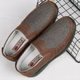 thumbnail image 5 of Mens Loafers Casual Shoes Lightweight Canvas Walking Shoes Breathable Soft Sole Work Shoes Non-slip Driving Shoes Brown 11 UK, 5 of 7