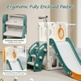 thumbnail image 3 of Datingday 6 in 1 Kids Toddler Slide for 1-3 Toddlers Extra-Long Slide with Basketball Hoop Indoor and Outdoor Baby Climber Playset Playground Freestanding Slide (White+Orange), 3 of 6
