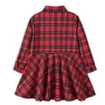 thumbnail image 4 of KYAIGUO Little Girls Long Sleeved Dresses 3-11Years Kids Toddler Girls Casual a Line Dresses Baby Spring Fall Fashionable Plaid Dresses Cute Pullover Puff Sleeve Tutu Dresses, 4 of 8