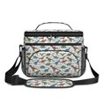 thumbnail image 2 of Dinosaur and Text White Pattern Insulated Lunch Box for Women Men, Medium Leakproof Cooler Bag with Adjustable Strap, 10"x6.7"x8", 2 of 6