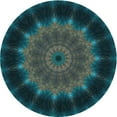 thumbnail image 1 of Ahgly Company Tapis Rond Lavable en Machine Intérieur Transitionnel Vert Pierre Aigue-Marine, 6 Pieds Rond, 1 of 7