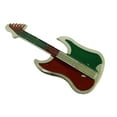 thumbnail image 1 of Music Mexican Country Flag Diecut Guitar Electric Belt Buckle Guitarist Musician, 1 of 2