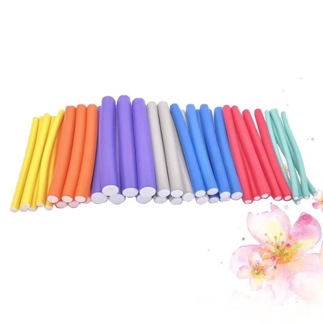 Raindrops Hair Curler Stick 42Pcs Flexible Rods For Hair Portable No Heat Damage Easy To Use