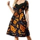 thumbnail image 1 of Vestido de manga corta con estampado de alas de mariposa monarca, elegante vestido largo de lujo para mujer, ropa de mujer, 1 of 8
