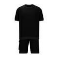 thumbnail image 4 of Antinious Going Out Outfits for Men,Summer Outfits for Men,Track Suits for Men Set Short Sleeved Pocket Round Neck Solid Casual Outfits,Black,XXXL, 4 of 5