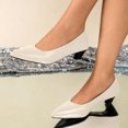 thumbnail image 6 of Women’s Pointed Toe Low Kitten Heel Pumps, Soft Faux Leather Slip‑On Dress Shoes, Comfortable Non‑Slip Office Casual Formal Footwear, 6 of 9