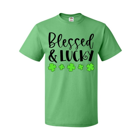 Inktastic Blessed and Lucky 4 Leaf Clovers St. Patrick's Day T-Shirt