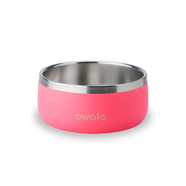 Cuenco para mascotas Owala Durable de acero inoxidable, 700 ml, para perros, color rosa