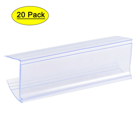 Uxcell Label Holder on Shelf Plastic for Wire Shelving Clear 80mm