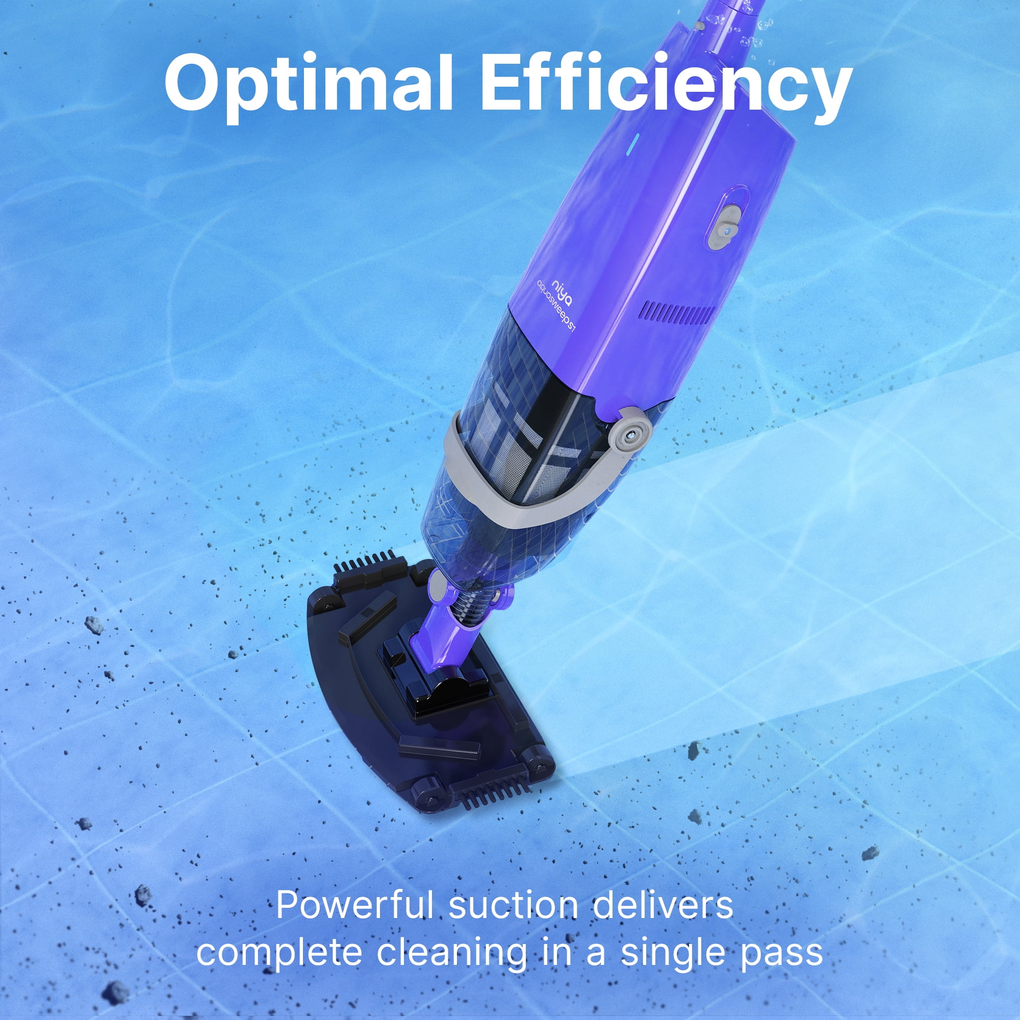 Niya Aquasweep Cordless Handheld Pool Vacuum from the Creators of Dolphin – 180° Brush, Long Battery Life – for Inground, Above Ground Pools & Spas