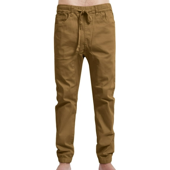 J. METHOD Men’s Joggers Pants Casual Lightweight Comfy Harem Slim Fit Adjustable Elastic Waist Pockets Sweatpants NEMP08 Dark Wheat M