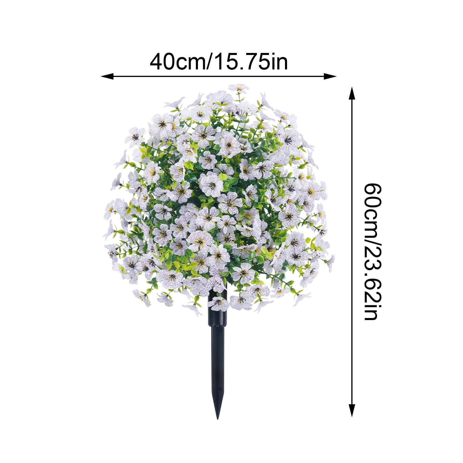 Twfbrm Artificial Flowers with Ground Spikes for Outdoor , UV Resistant Faux Greenery Shrubs, Realistic Artificial Plant Bushes for Spring Outdoor Porch Garden, Yard, Front Porch, Patio Decor
