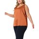 thumbnail image 4 of Camisetas sin mangas de satén de seda para mujer de tallas grandes Agnes Orinda, blusas casuales de cuello en V, camisetas básicas de verano 2X Caramelo, 4 of 6