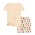 thumbnail image 2 of WIBACKER Toddler & Little Girls Viscose Pajamas Cute Kitty Rib Knit Tee & Shorts PJ Spring Summer Set Kid Size 3-9 Years, 2 of 7
