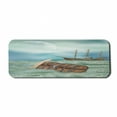 thumbnail image 1 of Fantasy Computer Mouse Pad, Antique Old Trunk in Ocean Waves Magic Bird Pirate Boat Picture, Rectangle Non-Slip Rubber Mousepad Large, 31" x 12" Gaming Size, Mint Green Pale Caramel, by Ambesonne, 1 of 2