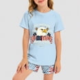 thumbnail image 2 of HCNTES Baby Boy's Outfit Independence Day Theme Cartoon Print Shorts For Litte Girls Casual Outdoor Wear 2 Piece Summer Set For Kids 2T 3T 4T(H03-Sky Blue,3-4 Years), 2 of 7