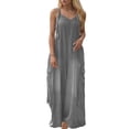 thumbnail image 1 of TINZ Womens Jumpsuits Overalls Button V Neck Sleeveless Wide Leg Long Pant Solid Color Rompers With Pockets Long Sleeve Turtle Neck plus Size Jumpsuit for Women, 1 of 7