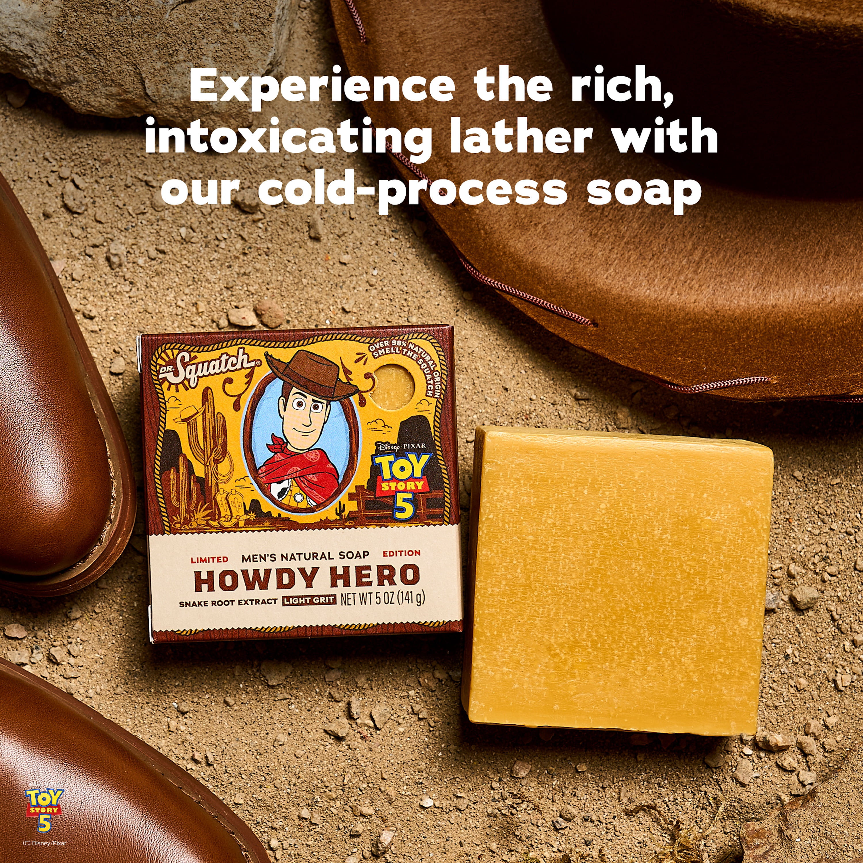 Dr. Squatch Mens Bar Soap, Natural Bar Soap for Men, Howdy Hero, 5 Oz