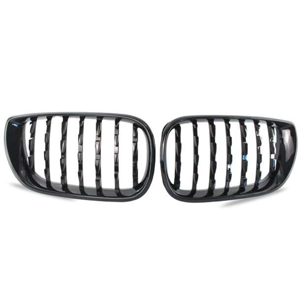 Rejilla de riñón delantera protectora Parrilla ABS Auto Styling Parrillas reemplazables Accesorios Reemplazo para E46 4D Sedan 320i 2002-2005 Negro brillante Eigraketly VI001699-03