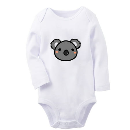 

iDzn® New To The Zoo Funny Rompers Newborn Baby Unisex Bodysuits Infant Animal Koala Graphic Jumpsuits Toddler Kids Long Sleeve Oufits (White 0-6 Months)