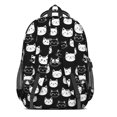 thumbnail image 3 of White Cat Head Black Pattern Cute School Backpack Bag with Padded Back and Adjustable Shoulder Straps 16.9 X 12.6 X 5.9 Inches, 3 of 5
