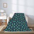 thumbnail image 2 of Gaeub Green Vintage Peacock Print Flannel Throw Blanket, Home Fleece Throw Blanket for Couch or Bed,Decorative Blankets,Lightweight Fuzzy Flannel Blanket-80"x60", 2 of 6