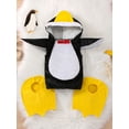 thumbnail image 2 of RUINIXCW Toddler Baby Halloween Penguin Costume Newborn Infant Girl Boy Halloween Animal Cosplay Outfit Penguin Shape Hooded Tops and Foot Covers Set, 2 of 9