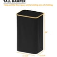 thumbnail image 3 of SpaceAid 110L Laundry Hamper with Lid, Large Tall Clothes Basket Bin, Black, 3 of 6
