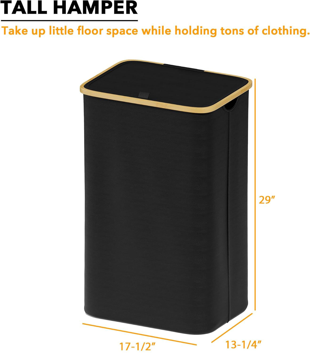 SpaceAid 110L Large Laundry Hamper With Lid, Black photo 3