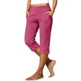 thumbnail image 3 of Eiyaclvo Work Capri Pants for Women High Waisted Stretch Straight Leg Cropped Pant Pull on Athletic Golf Cpris with Pockets, 3 of 10