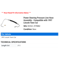 thumbnail image 2 of Power Steering Pressure Line Hose Assembly - Compatible with 1997 Lincoln Town Car, 2 of 2