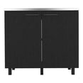 thumbnail image 2 of Napoles 2 Utility Sink with Cabinet, Stainless Steel Countertop, Interior Shelf Black, 2 of 5